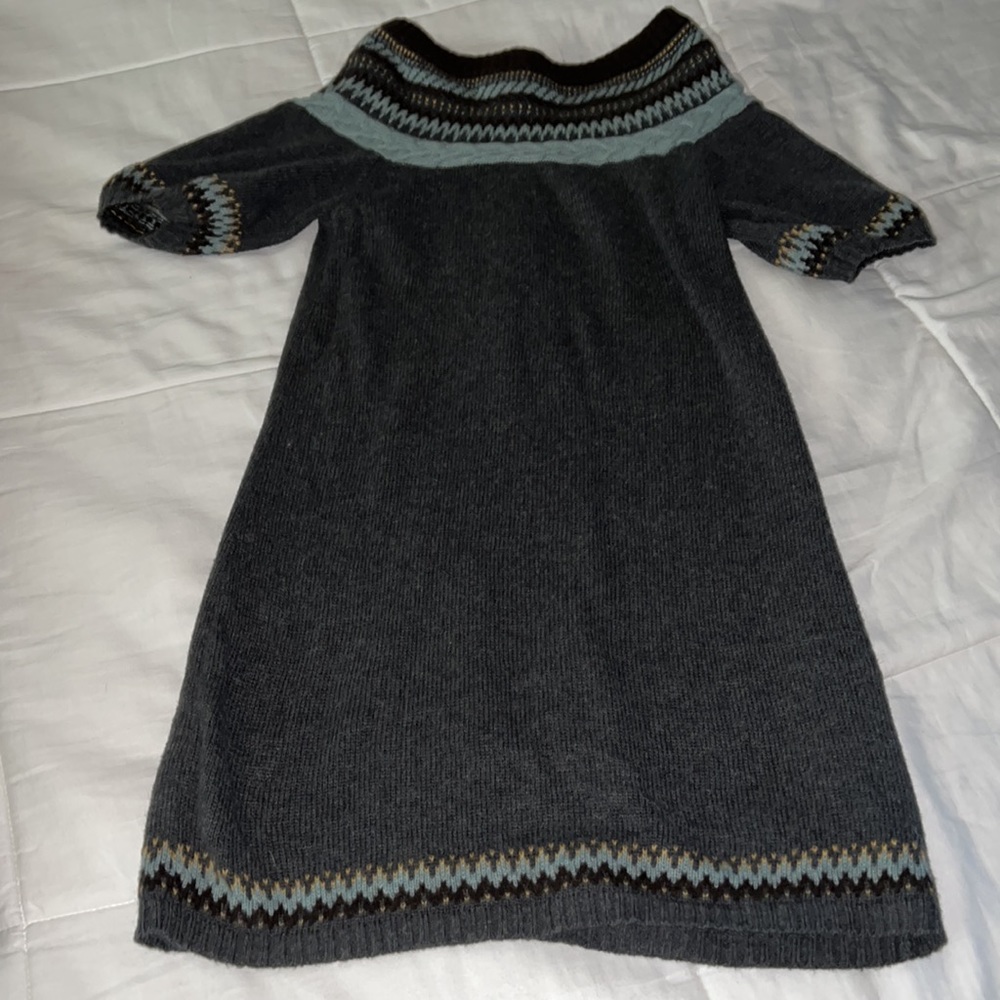 BCBG MAXAZRIA SWEATER DRESS • LAMBS WOOL COTTON BLEND CAP SLEEVE GREY SIZE XS